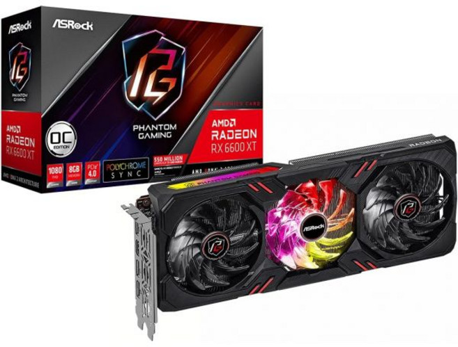 그래픽 카드 게이밍 성능향상 ASRock RX6600XT PGD 8GO AMD 라데온 RX 6600X 팬텀 D 8GB OC, 그래픽 카드 게이밍 성능향상 ASRock RX6600X, 1개