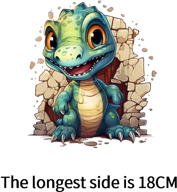 쿠쿠스토어 만화 소년 의류 공룡 열전달 패치 DIY 어린이 인쇄 다림질 프로그램에, 04 NTH-00133-10