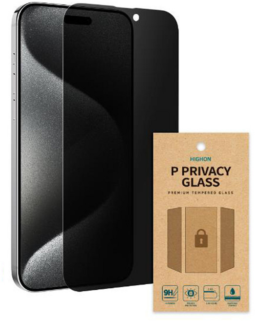 아이폰17/16 프로 사생활 보호 프라이버시 휴대폰 전면 강화유리 필름, 1개