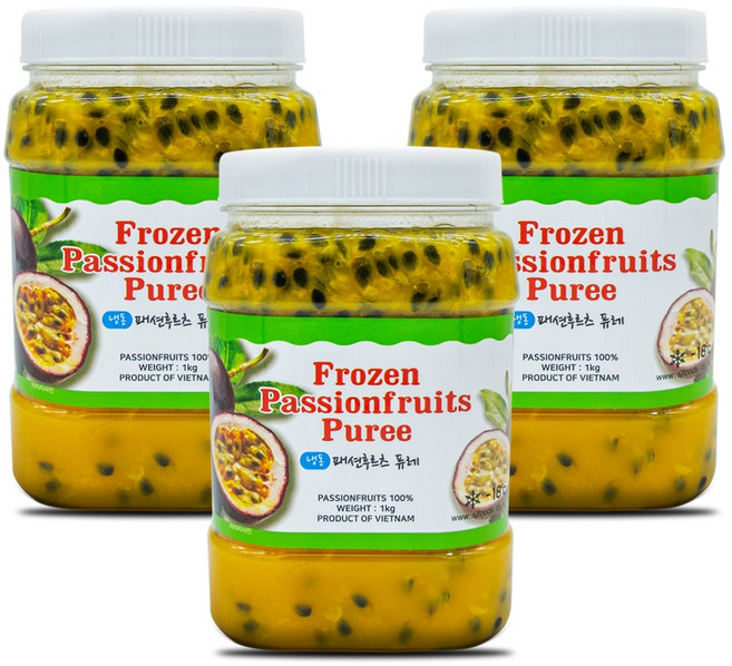 신정푸드 냉동 패션후르츠 퓨레 1kg x 3개