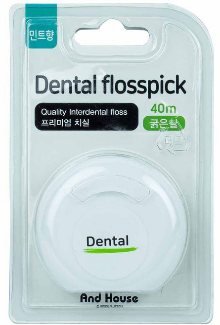 덴탈 덴탈 프리미엄 치실 굵은실 1P 민트향 40m, 1개