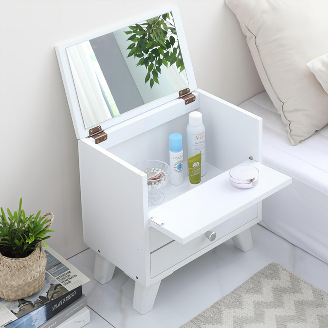 데코퍼니쳐 NEW 릴리 좌식 화장대, 화이트 화이트