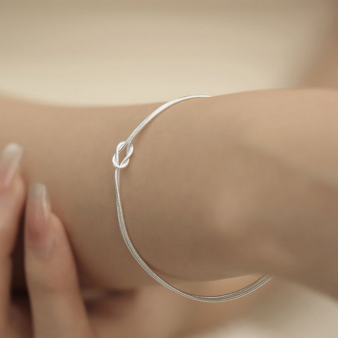 FANSYLI 여성 팔찌 925은 레이어드 팔찌 심플 체인 팔찌 14K도금 행운 팔찌 여자친구생일선물 X2509S2