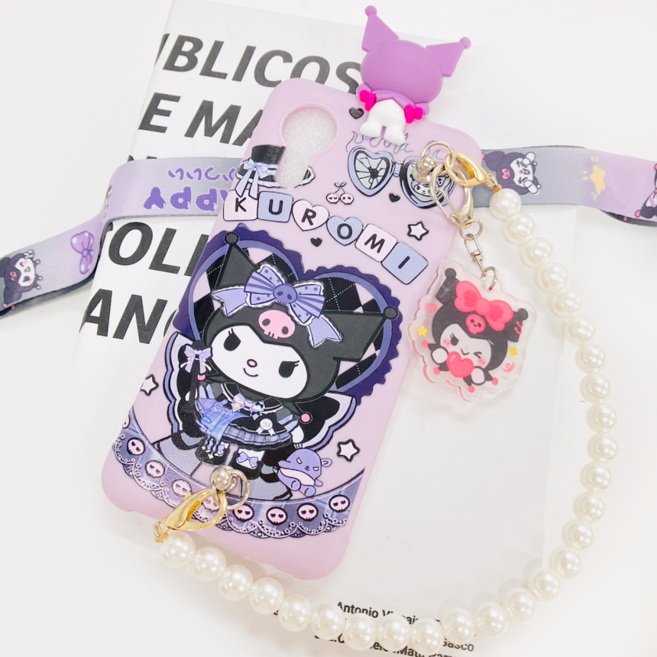 귀여운 몬스터 진주펄 스트랩 어린이용 TPU 키즈폰 초등폰 갤럭시엑스커버5 케이스