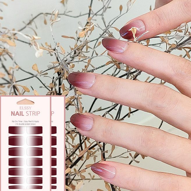 엘씨네일 투명 시럽 네일스티커, 2개, 시럽네일스티커 134. 레드와인