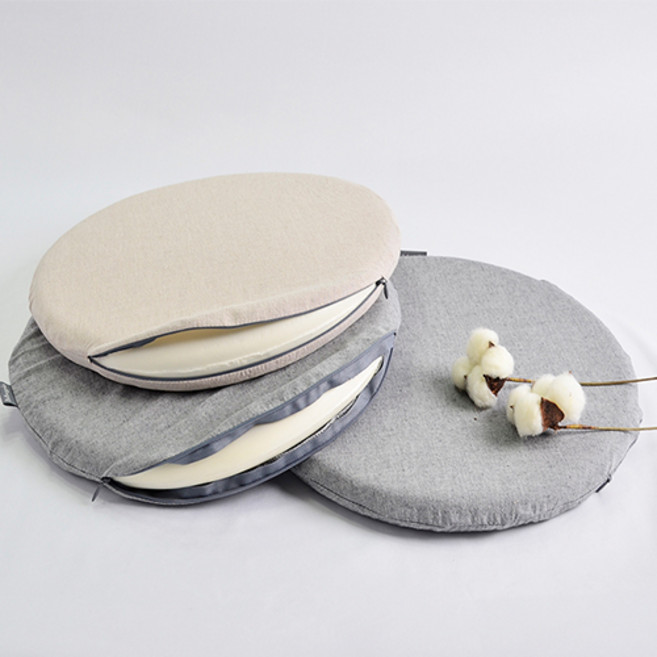 방석 메모리폼 면 무지 원형 38CMX38CM