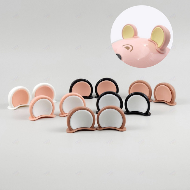 바이크 퀵보드 오토바이 곰돌이 헬멧 귀여운 둥근 귀 장식 액세서리 액세서리 데코, B_흰색분홍