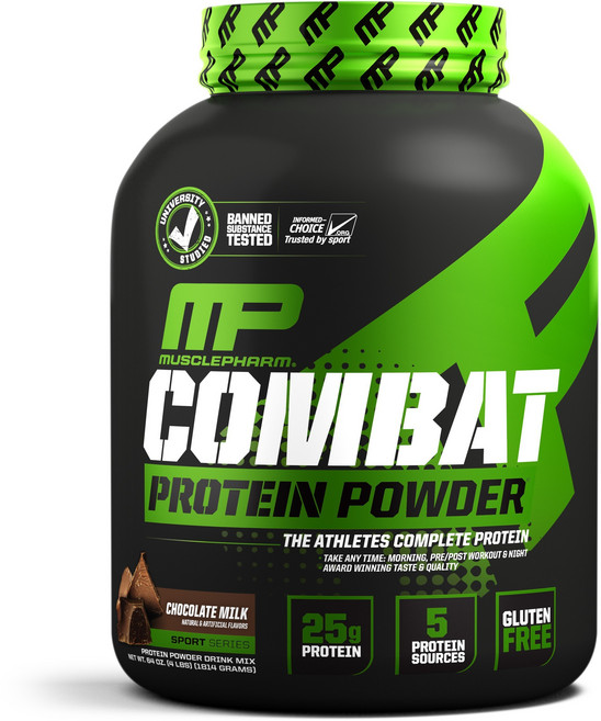 MUSCLEPHARM COMBAT複合蛋白粉 巧克力牛奶口味, 1.814kg, 1罐