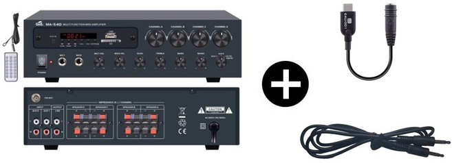 지앤에스 MA-540 미니앰플 4채널 320W GNS E4U-001 + SCO-01SC 포함, 검정