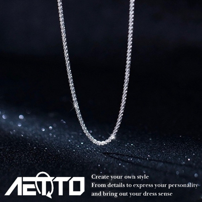 AETTO 波光粼粼項鍊 閃沙素鍊 高級感 璀璨 細鍊 簡約百搭 純銀項鍊
