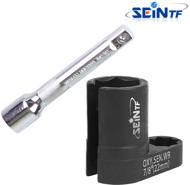 세인티에프 산소 센서 소캣 1/2 22mm 복스연결대 5인치 세트 차량용 피엠센서 PM 소켓, 1세트