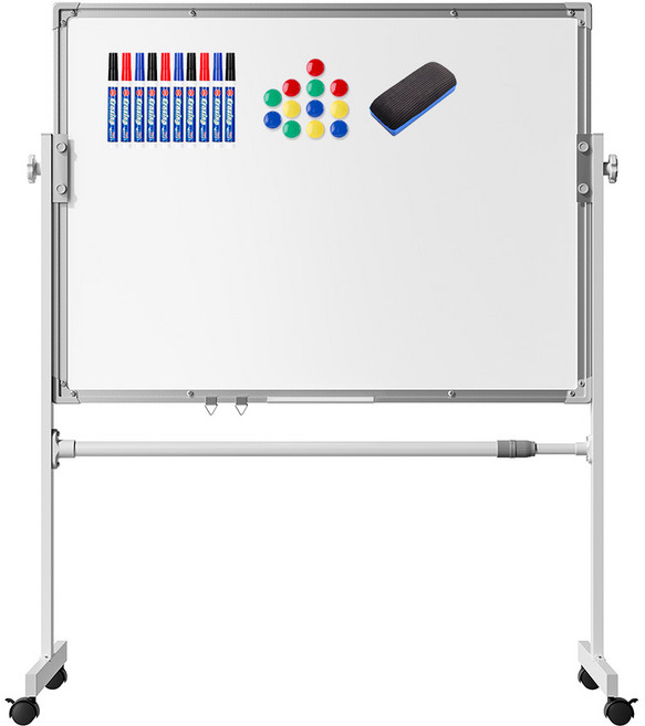 SILUNA 업그레이드버전 양면 자석 이동식 화이트보드 스탠드 (0.2mm 두꺼운 코팅)