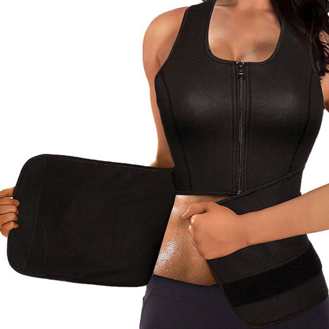 핑크비올라 네오프렌 다이어트 땀복 조끼형 복부압박 벨크로 복대