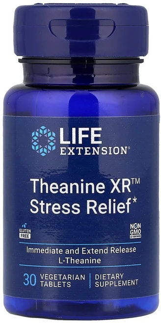 라이프익스텐션 Theanine XR 스트레스 릴리프 30베지타블릿 L 테아닌 인산 이칼슘 인 Phosphorus, 30정, 1개 - 쿠팡