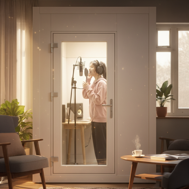 쉿 방음부스 DJ 보컬 방송 미디 스튜디오 M3, 3000X3000, 1개, 블랙