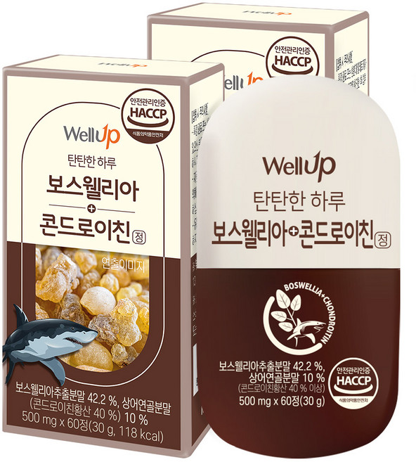 로엘 웰업 보스웰리아 상어연골 콘드로이친정 4개월분, 60정, 2개