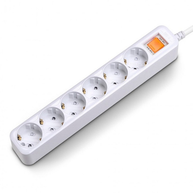 현대일렉트릭 접지 멀티탭 6구, 1개, 1.5m