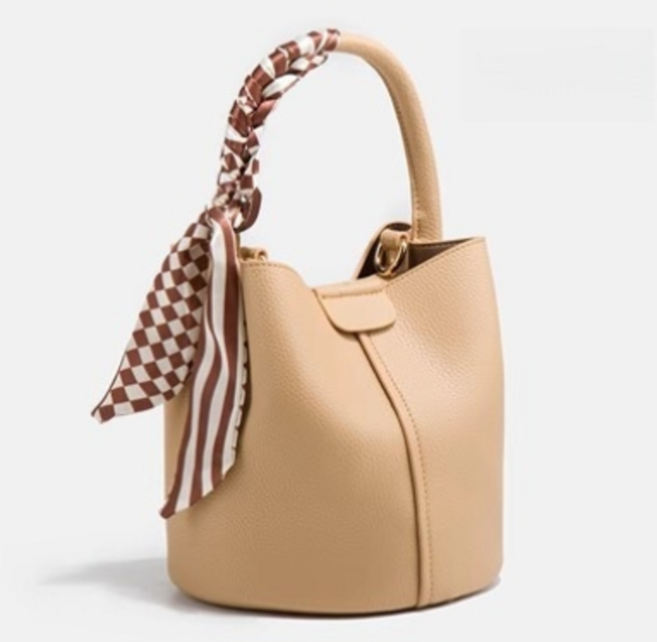 HANLIN 부드러운 소가죽 버킷백 여성 숄더백 핸드백 29CBG654X