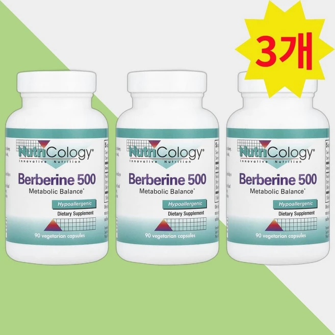 Nutricology 베르베린 추출 500mg Berberine, 3개, 90정 - 쿠팡