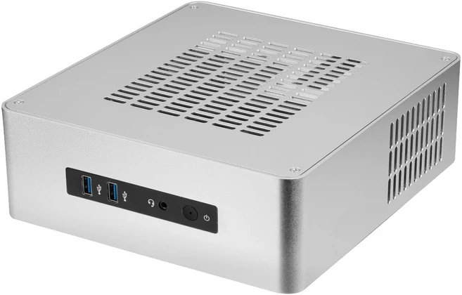 RGEEK TA80 모든 알루미늄 섀시 소형 데스크탑 컴퓨터 케이스 PSU HTPC Mini-ITX 8 핀 전원 공급 장치 포함, 02 Silver Case TA80