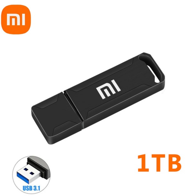 샤오미 USB 3.1 플래시 드라이브 고속 디스크 방수 C타입 펜 컴퓨터 저장 장치 2TB, 1개