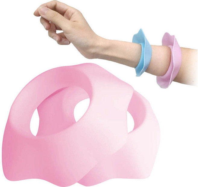 깔끔더하기 세안 손목밴드 물흐름방지, 베이비핑크-M, 1세트