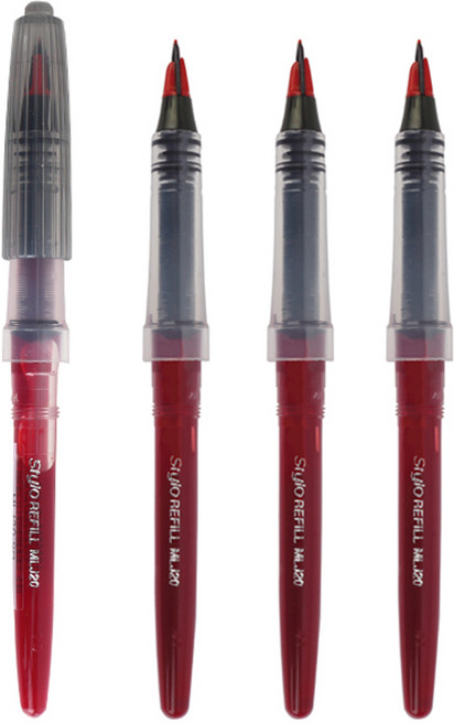 Pentel 트라디오 리필심 MLJ20 빨강색, 4개