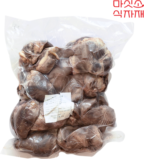 삶은 돼지염통, 2kg, 1개