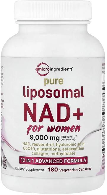 메이커제품입니다 Micro Ingredients 여성용 순수 리포소말 NAD+ 베지 캡슐 180정 좋은효과를 보실수있습니다, 1개 - 쿠팡