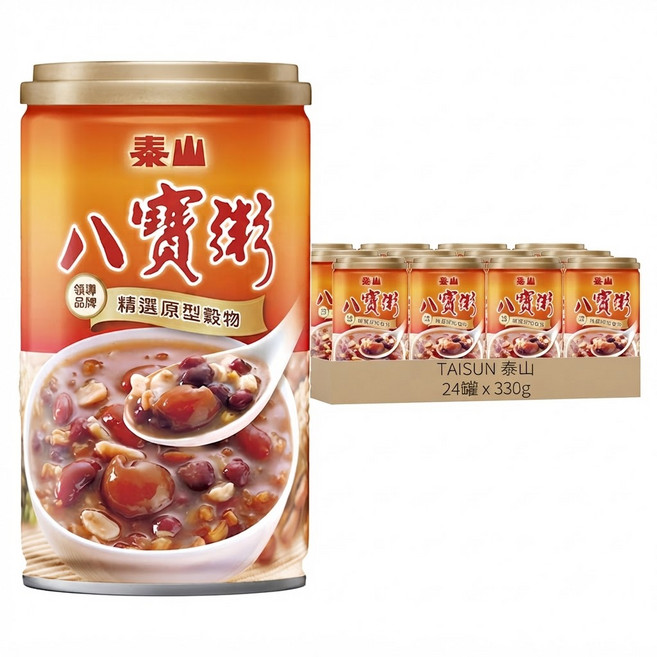 泰山 八寶粥 精選原型穀物, 330g, 24罐