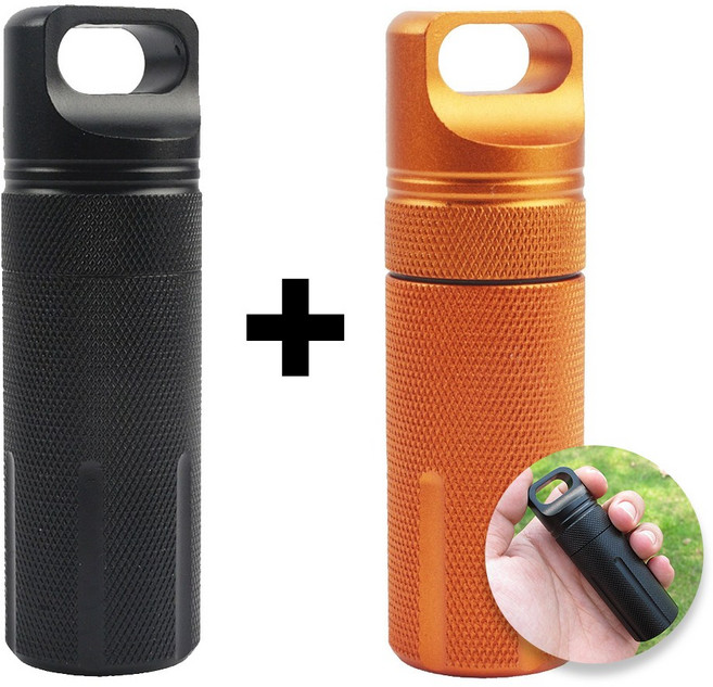 1+1 서온리 담배 냄새안나는 휴대용 완벽 냄새 차단 야외용 미니 소형 차량용 재떨이 뚜껑있는 스텐재털이, 1세트, 블랙+오렌지