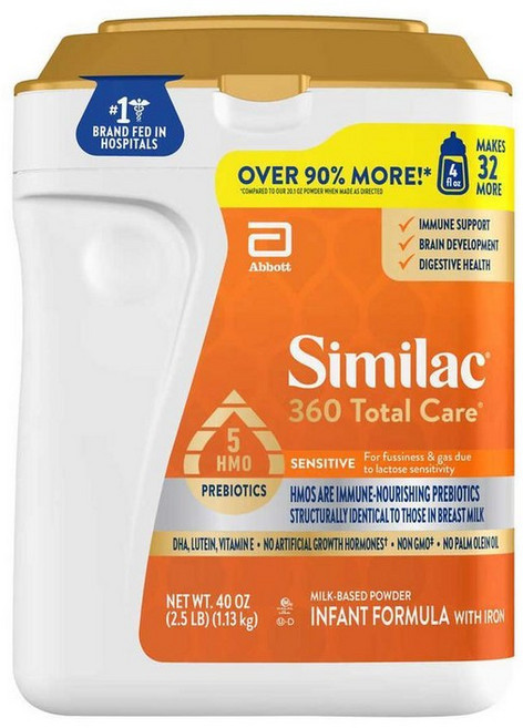 Similac 씨밀락 360 토탈 케어 센서티브 + 5 HMO 유아 분유 1.13kg, 1개