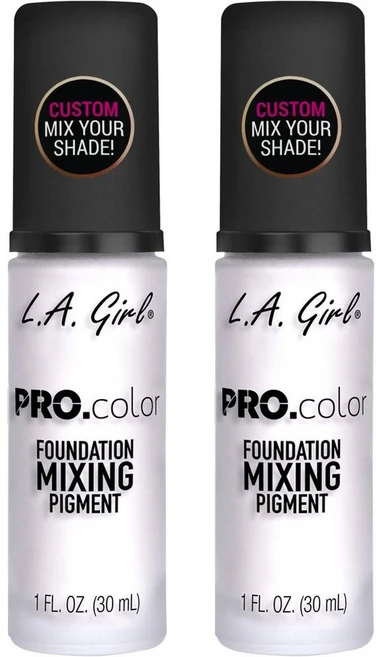 LA걸 프로 컬러 파운데이션 믹싱 피그먼트 화이트 30ml 2팩 - 쿠팡
