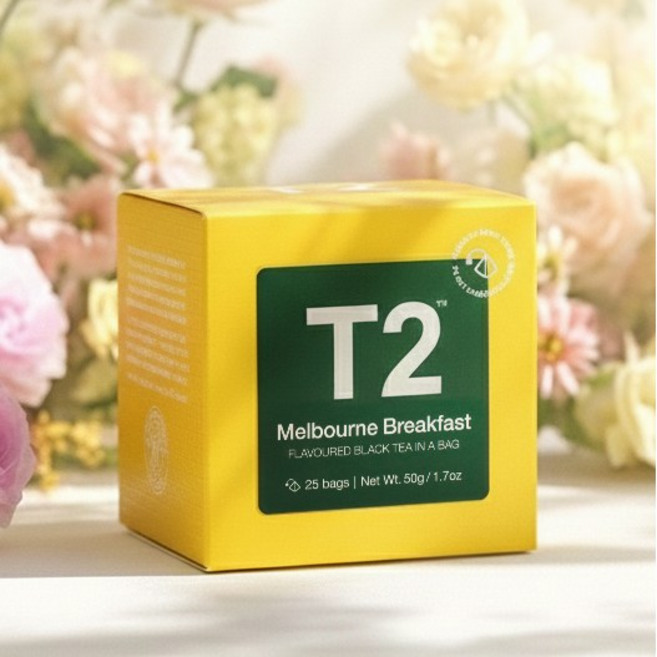 T2 멜버른 블랙퍼스트 티백, 25개입, 1박스, 50mg