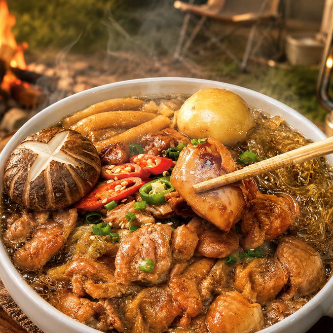 밥앤고 순살 안동 간장 찜닭 밀키트 1 005g 국내산 닭다리살 캠핑 요리 추천 아이 반찬, 1.005kg, 1개