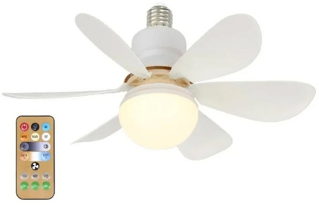 거실실링팬조명 조절 전등 저소음 LED 천장 선풍기 조명 간단한 E27 리모컨 가정 거실 서재 장식 30W 40W, white