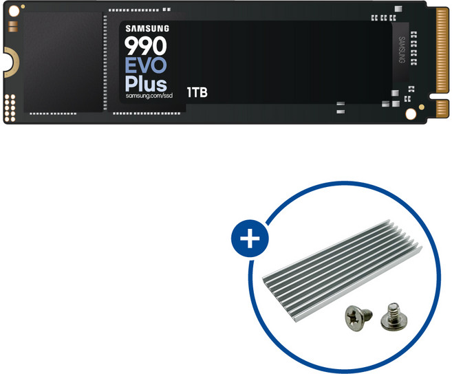 삼성전자 990 EVO PLUS M.2 NVMe + 방열판 패키지 + 고정용 나사 2개, 1TB