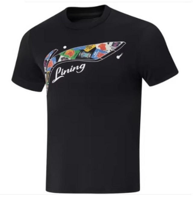 [LI-NING] 리닝 글로벌 로고 티셔츠(블랙)