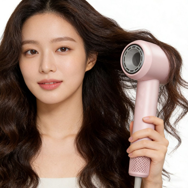 고속 음이온 헤어드라이기 고출력 BLDC 가정용 전문가용 미용실 이발소 초경량 풍속 조절 미니드라이기, 핑크, 1개