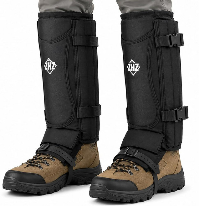 ZHZ Snake Gaiters 내구성 있는 방수 뱀 챕스 다리 아래 보호 조절 가능한 사이즈 남성 및 여성용 사냥 하이킹 및 농장 작업에 사용 (아미 그린)