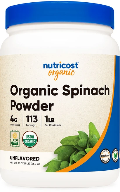 뉴트리코스트 시금치 파우더 454g 1개 1서빙 4g 113회분 Spinach Powder [1LBS], 500g - 쿠팡