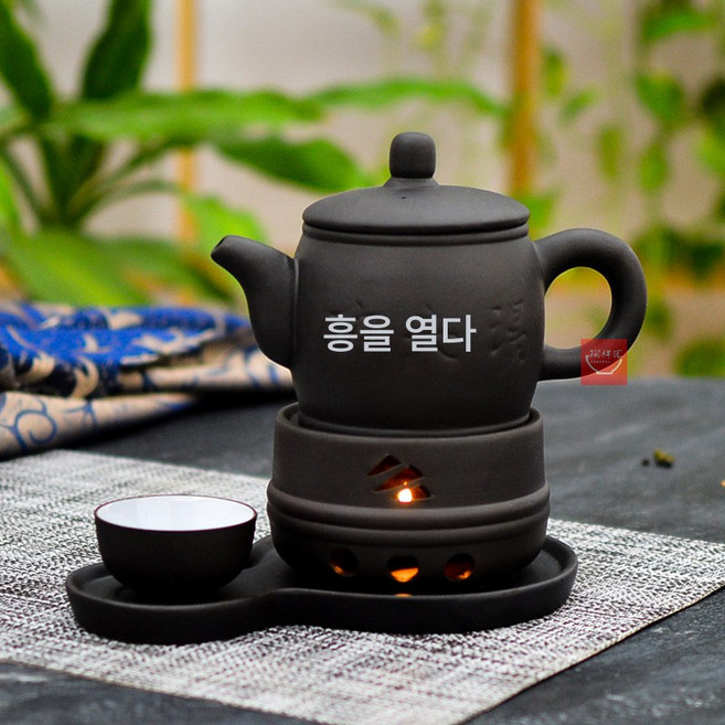 빈티지 도자기 식기 중국식 술집 해마동충초 쿵푸탕 찜 그릇 보온차 주전자 주니, 트럼펫-지존쿵푸탕3종세트, 1개