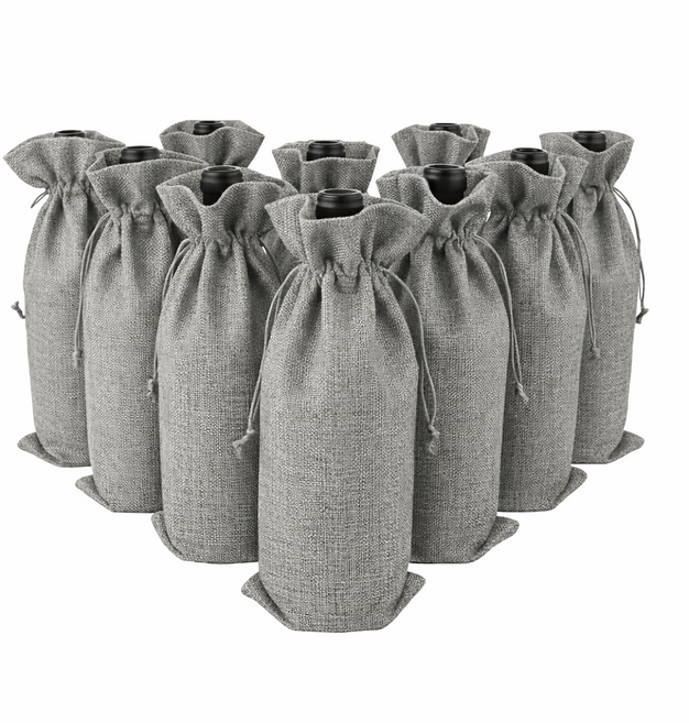 유리병 와인병 스윙병 포장 답례품 선물 포장 와인병 파우치 케이스 10매, 그레이10P