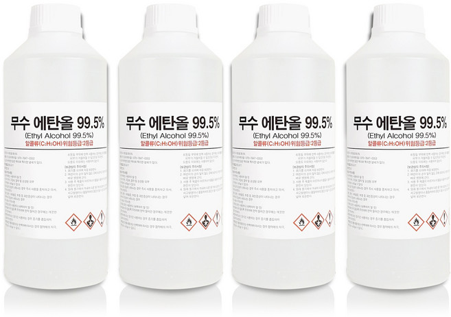 크로바 무수에탄올 99% 1L / 4L 소독용 알코올 에틸 알콜, 4개