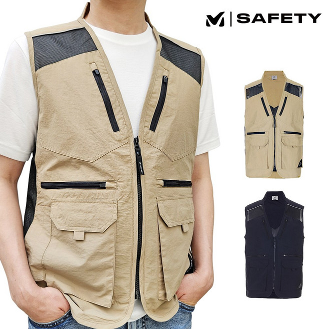 밀레 멀티포켓 등판메쉬 여름조끼 생활방수