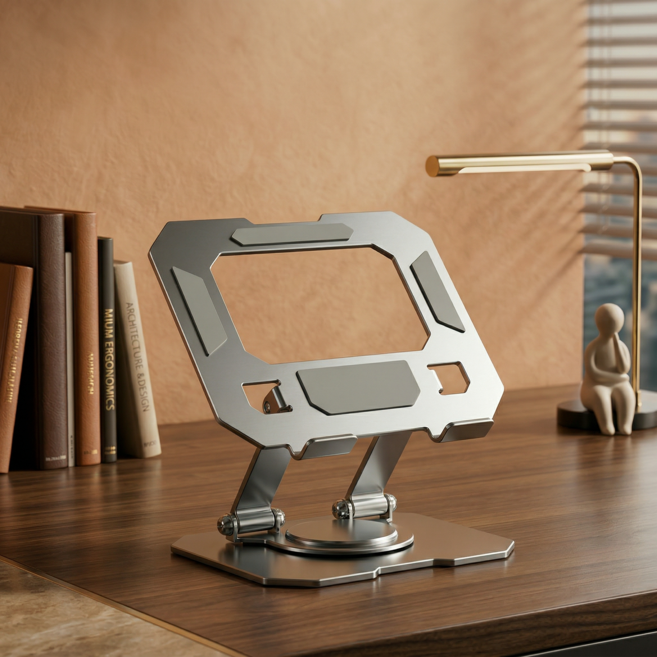 씨티엔 노트북 테블릿 거치대 스탠드 받침대 접이식 초경량, 1개, 실버