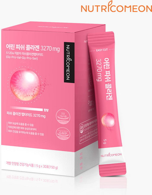 뉴트리커먼 개별인정형 비오틴콜라겐 피쉬콜라겐 저분자 어린콜라겐 피부탄력 보습 피쉬콜라겐펩타이드 3270mg 일일권장량 최대치, 150g, 3개