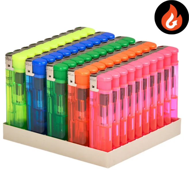 개업홍보용 광고판촉용 푸쉬 프린스 전자 투명 라이터 50개, 프린스 투명