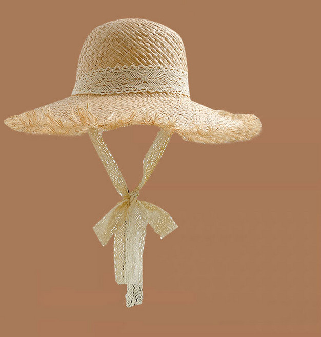 라라티나 에보니 여성 휴양지 바캉스 라피아 밀짚 모자