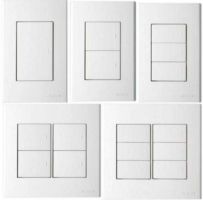 진흥전기 FS시리즈 스위치 / 콘센트 / 플레이트 /모듈라잭 / CATV, 방우형 2구(세로 핀타입), 1개